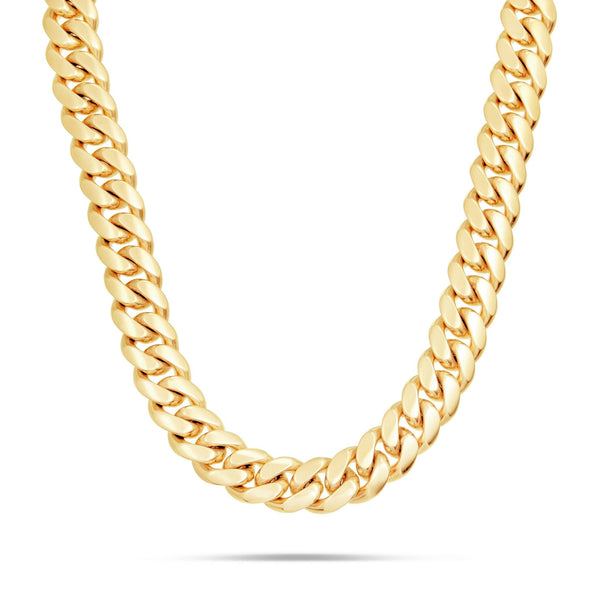 14K Solid Gold Cuban Chain, 17.5mm