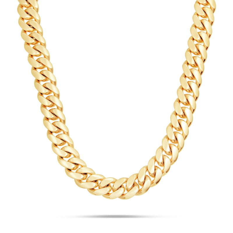 10K Solid Gold Cuban Chain, 17.5mm