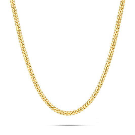 14K Solid Gold Cuban Chain, 2.5mm