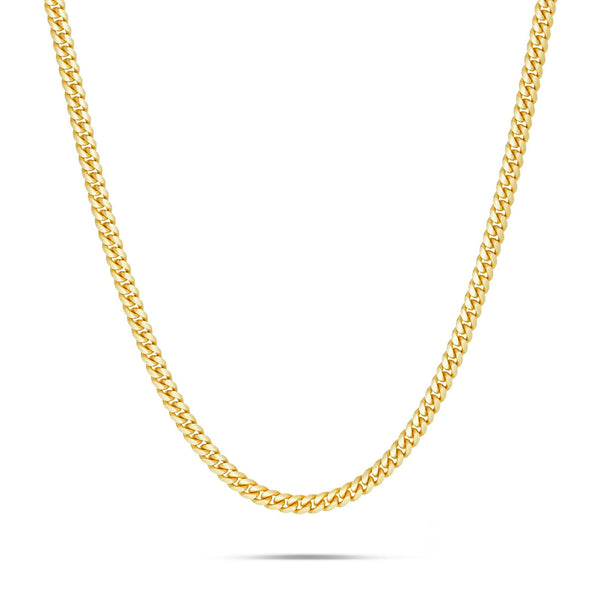 14K Solid Gold Cuban Chain, 2.5mm