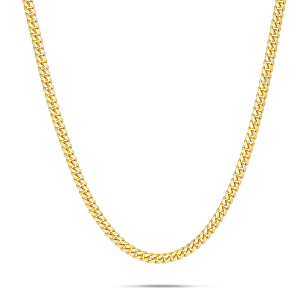 10K Solid Gold Cuban Chain, 3mm