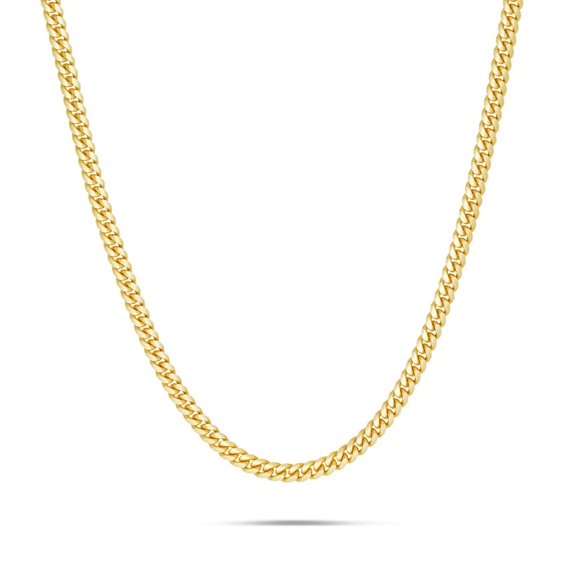 10K Solid Gold Cuban Chain, 3mm