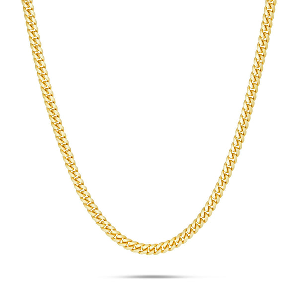 10K Solid Gold Cuban Chain, 4mm