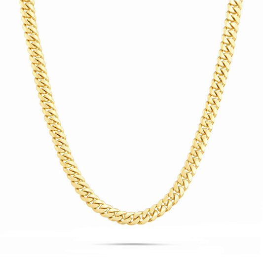 14K Solid Gold Cuban Chain, 5mm