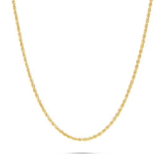 14K Solid Gold Rope Chain, 4mm