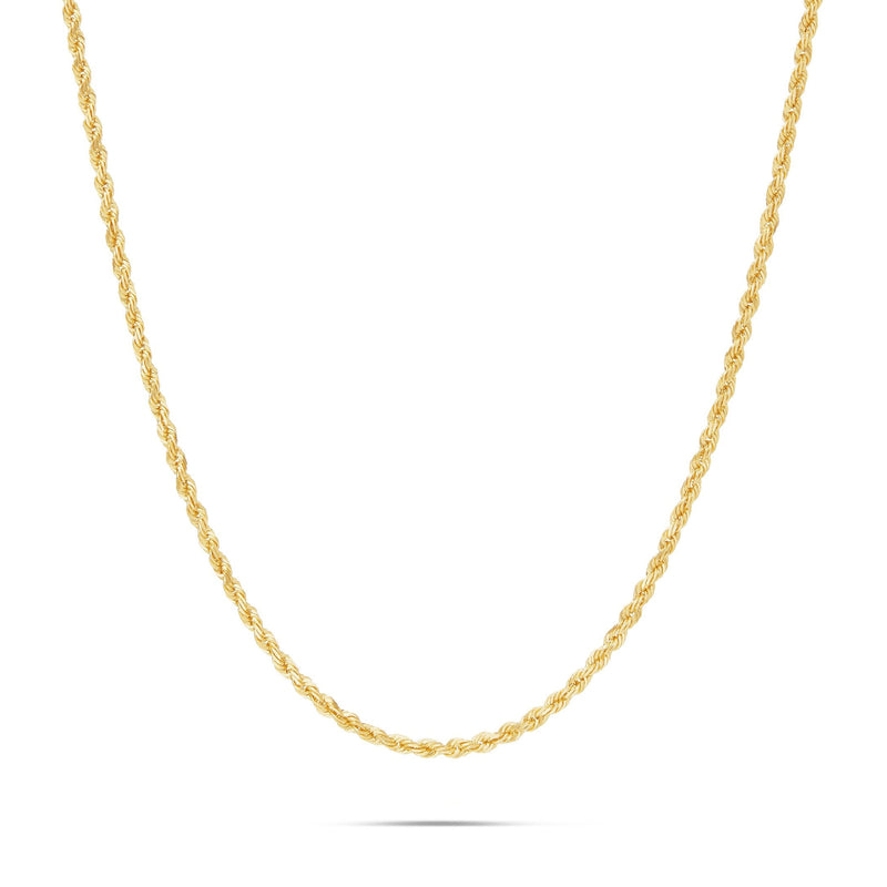 14K Solid Gold Rope Chain, 3.5mm