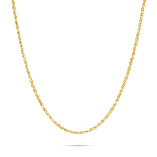 14K Solid Gold Rope Chain, 2.5mm