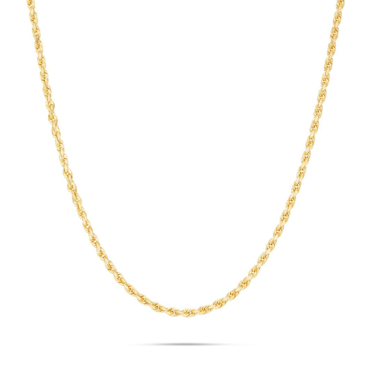 10K Solid Gold Rope Chain, 3.5mm