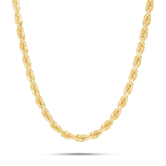 14K Solid Gold Rope Chain, 5mm