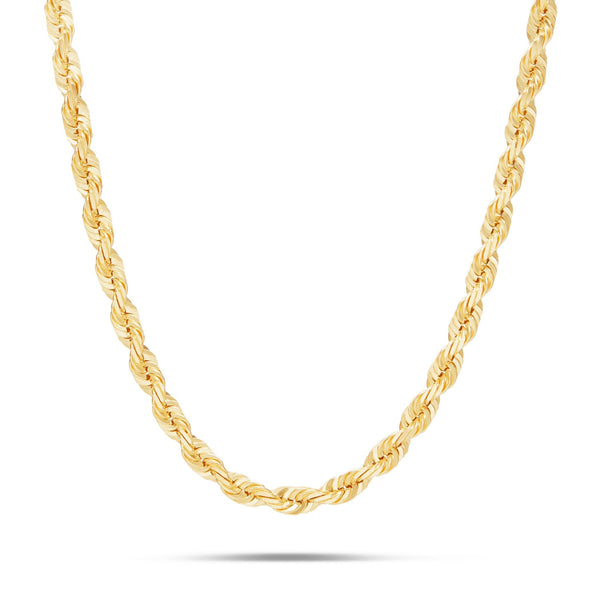 10k Solid Gold Rope Chain, 5mm