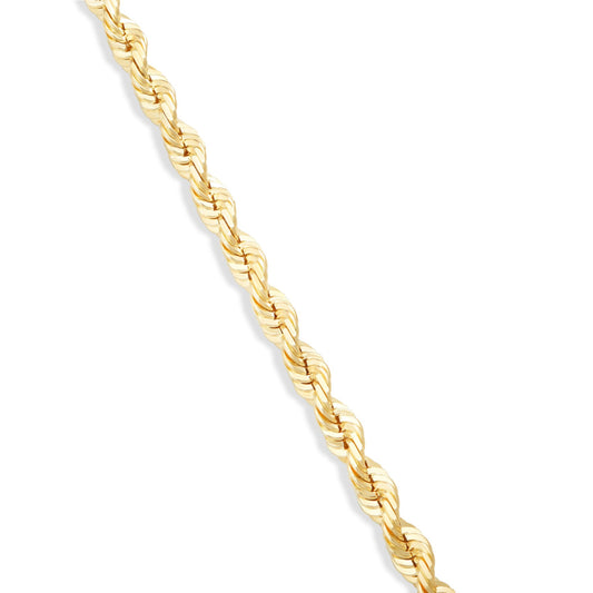 14K Solid Gold Rope Chain, 5mm