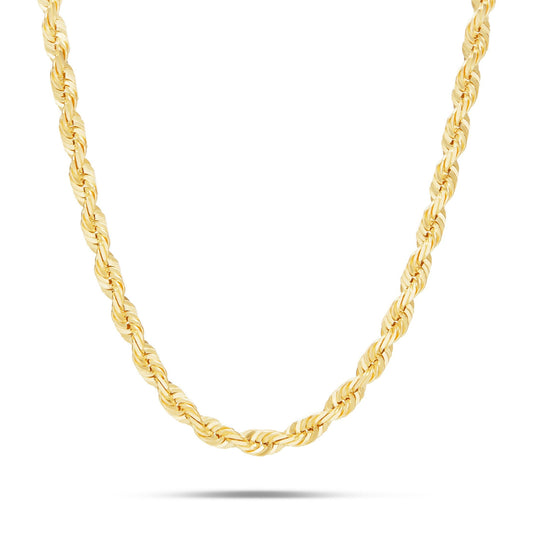 14KT Solid Gold Rope Chain, 6mm