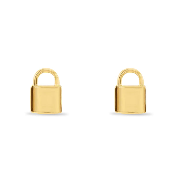 14kt Gold Lock Earrings