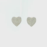 14K Yellow Gold Diamond Heart Earrings