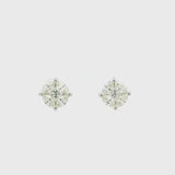 10K White Gold Medium Stud with Multi-Shape Diamond Earring