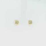 10K Yellow Gold Diamond Cluster Stud Earrings