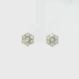 White Gold Diamond Flower Stud Earrings