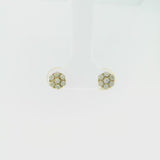 0.20 ct Yellow Gold Flower Stud Bezel Set Diamond Earrings