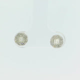 10K White gold Diamond Cluster Stud Earrings