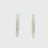 18K White Gold Diamond Inside-Out Hoop Earrings