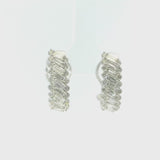 18K White Gold Diamond Half Huggie Earrings