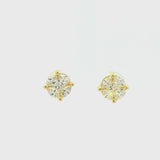 10K Yellow Gold Medium Stud with Multi-Shape Diamond Earring