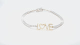 14K Two-Tone Gold Diamond Love Tennis Chain