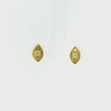 10K Yellow Gold Diamond Evil Eye Earrings