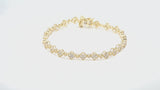 14K Yellow gold Clover Link Diamond Bracelet