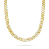 10K Gold 20.18ctw Prongset Diamond 10.5mm Cuban Chain