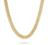 10K Gold 27.56ctw Prongset Diamond 16mm Cuban Chain