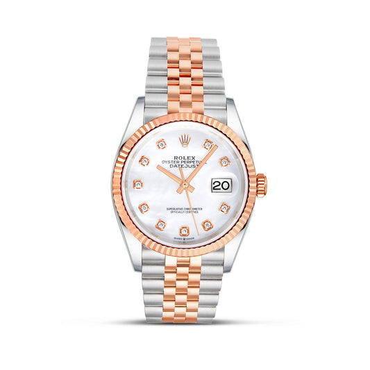 Rolex DateJust 36mm 18K Rose Gold Mother of Pearl