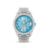 23ctw Full Diamond Rolex DateJust 41mm Blue Arabic Jubilee