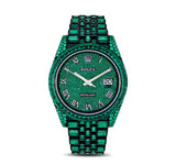 Rolex DateJust 41mm with Green Emeralds and Black Rhodium