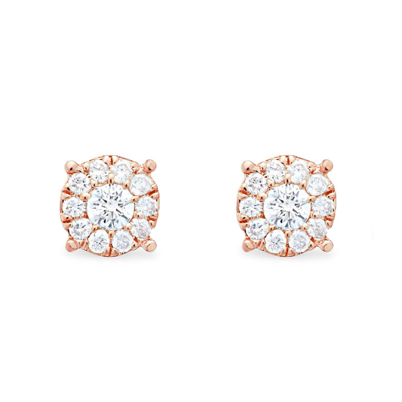 14k Yellow Gold 0.40ct Diamond Cluster Earrings