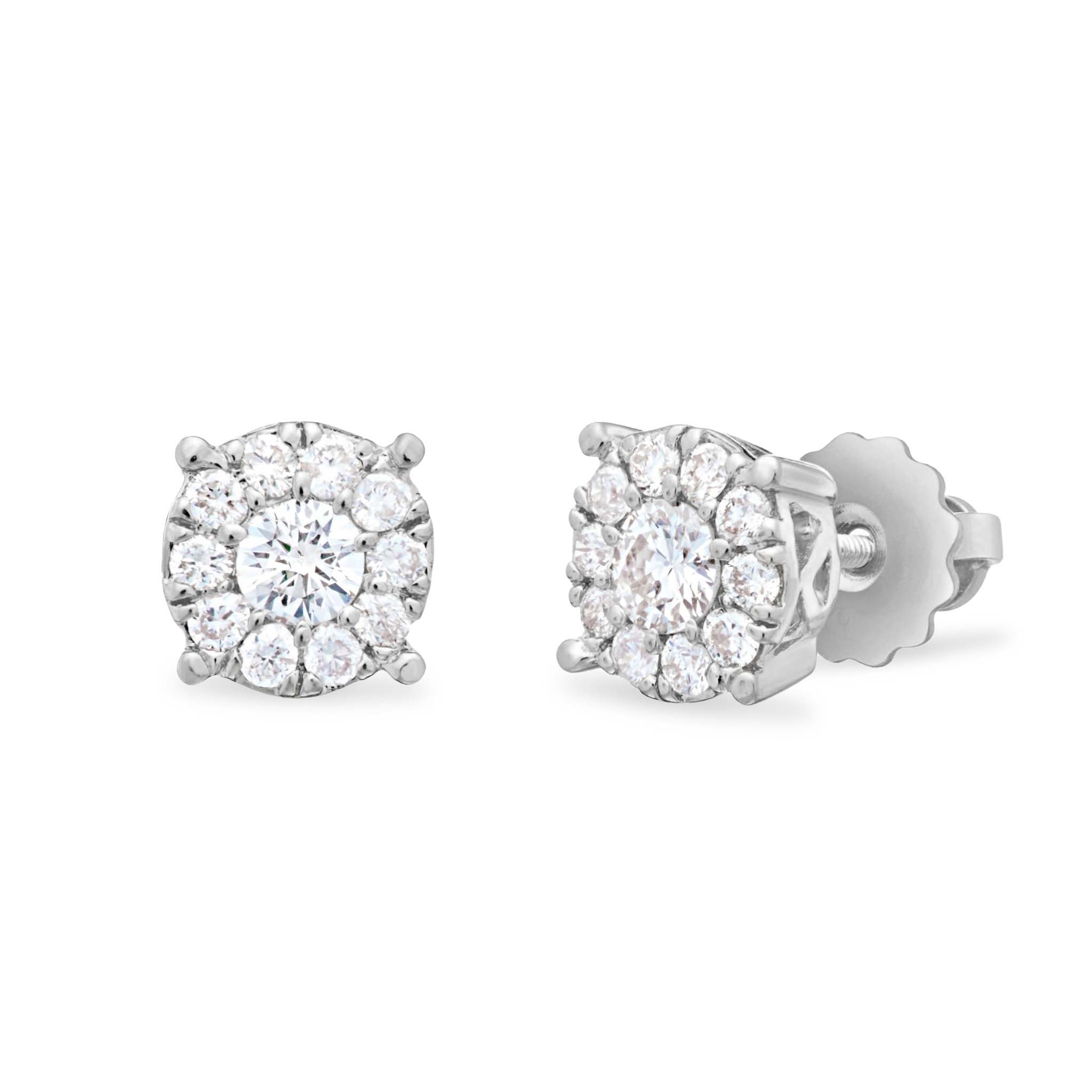 14k Yellow Gold 0.40ct Diamond Cluster Earrings – Shyne Jewelers