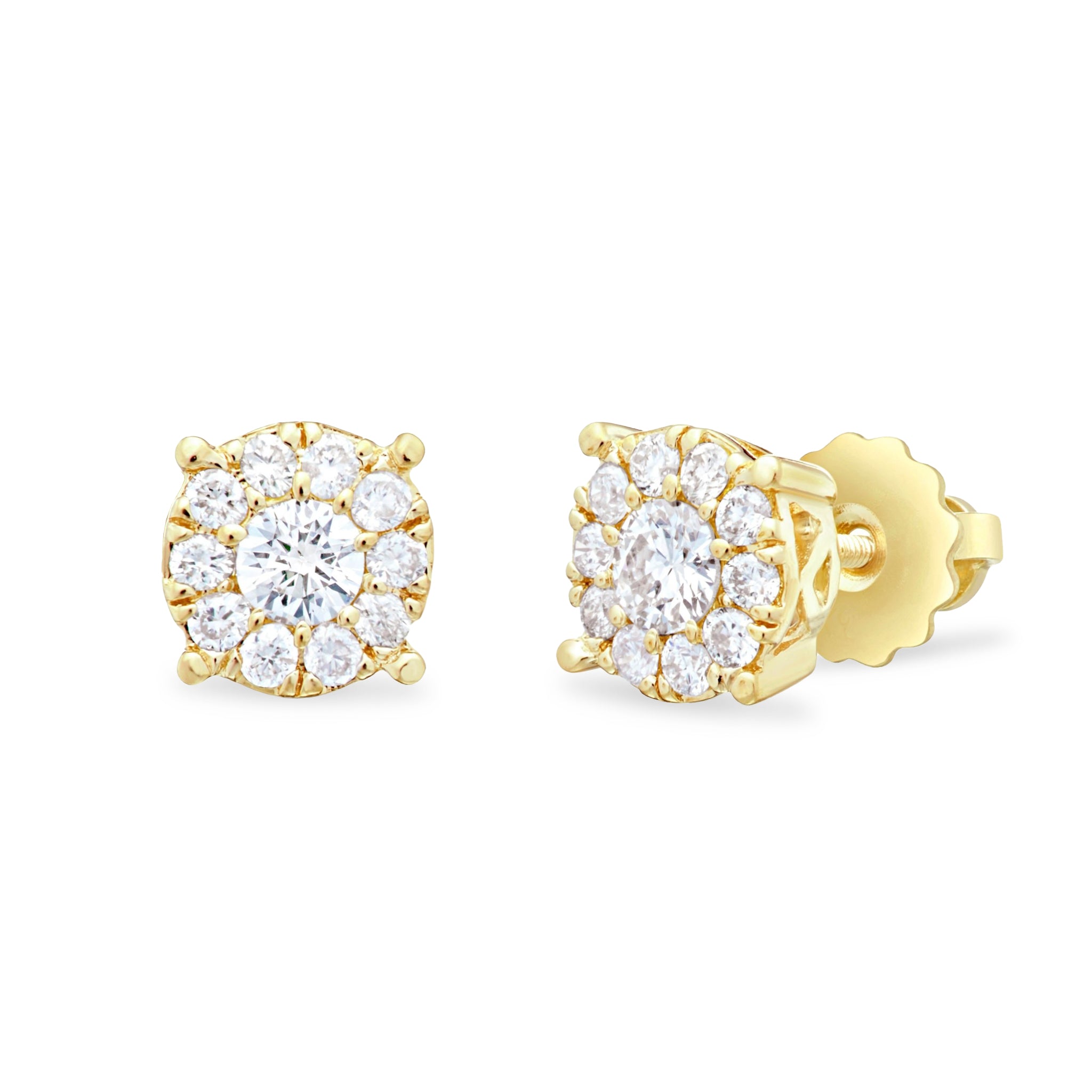 14k Yellow Gold 0.40ct Diamond Cluster Earrings – Shyne Jewelers