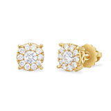 14k Yellow Gold 0.40ct Diamond Cluster Earrings