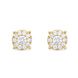 14k Yellow Gold 0.40ct Diamond Cluster Earrings