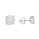 14k Yellow Gold 0.40ct Diamond Cluster Earrings