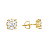 14k Yellow Gold 0.40ct Diamond Cluster Earrings