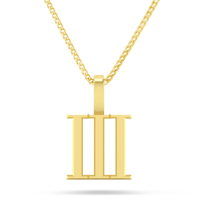 14 k Gold Roman Numeral Pendant