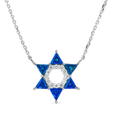 14k White Gold Star of David Necklace