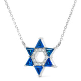 14k White Gold Star of David Necklace