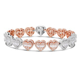 Baguette Heart Link Diamond Bracelet - Shyne Jewelers Rose & White Gold Shyne Jewelers