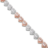 Baguette Heart Link Diamond Bracelet - Shyne Jewelers Rose & White Gold Shyne Jewelers