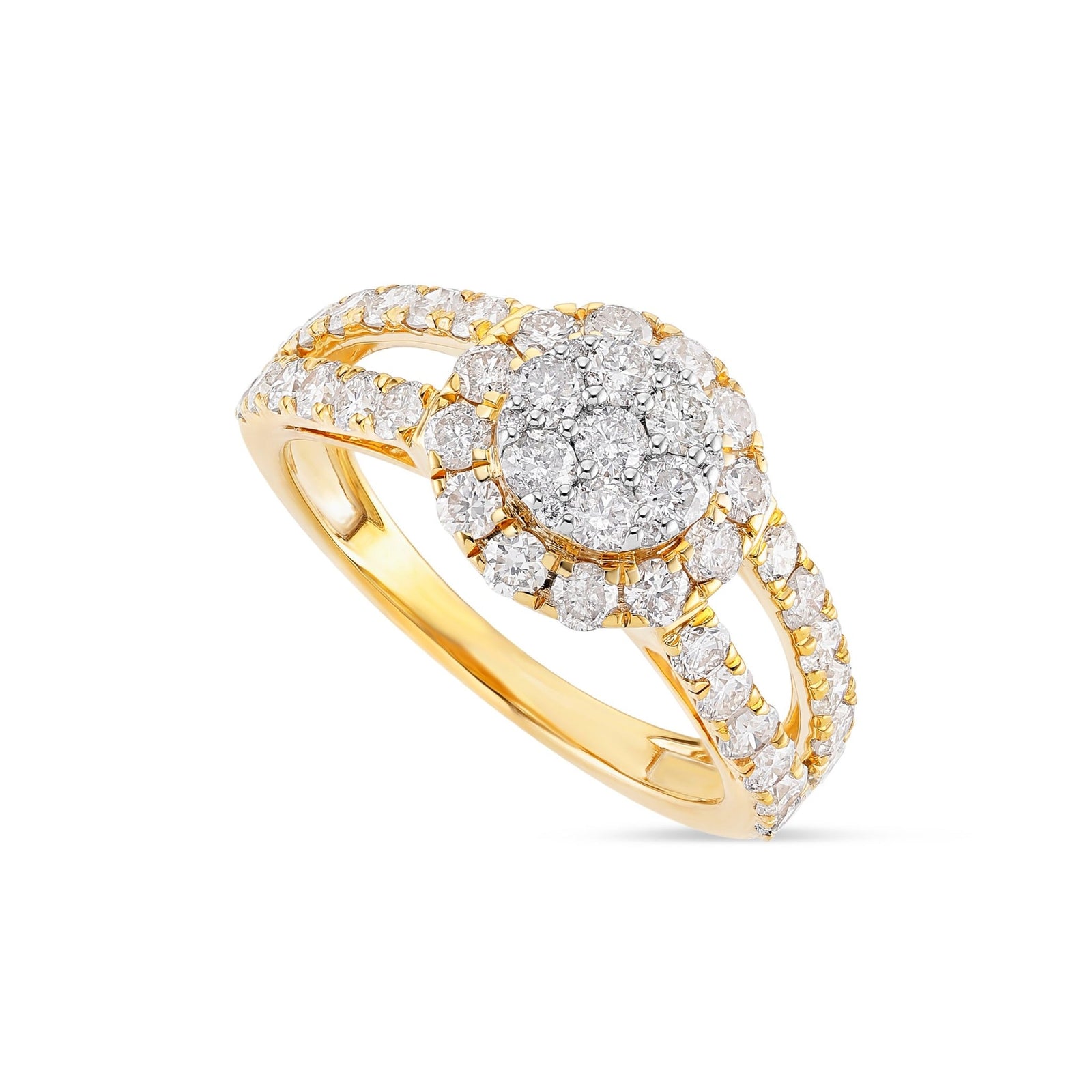 Ladies 10 Karat store Gold Diamond Cluster Ring