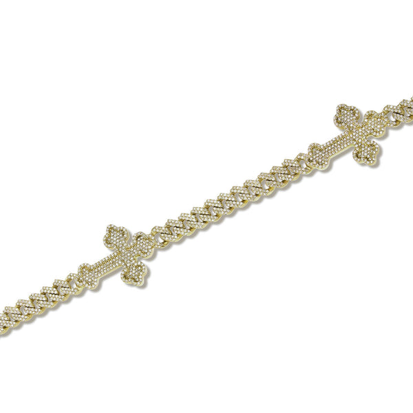 Diamond Cuban Chain with Religious Symbols - Shyne Jewelers 165-00384 Yellow Gold Shyne Jewelers