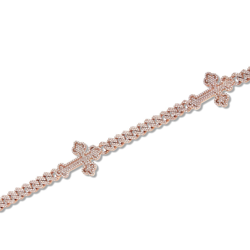 Diamond Cuban Chain with Religious Symbols - Shyne Jewelers 165-00384 Rose Gold Shyne Jewelers