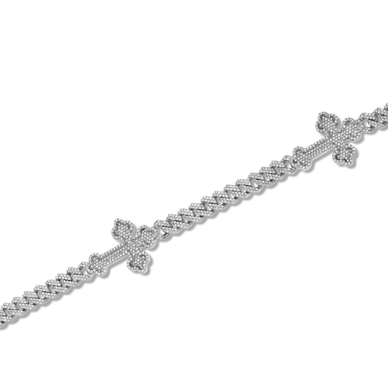 Diamond Cuban Chain with Religious Symbols - Shyne Jewelers 165-00384 White Gold Shyne Jewelers